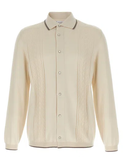 Brunello Cucinelli Geometric Jacquard Shirt Shirt And Blouse Beige