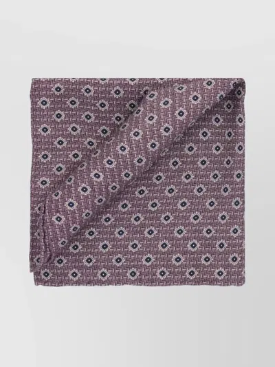 Brunello Cucinelli Geometric Jacquard Silk Foldable Scarf In Purple