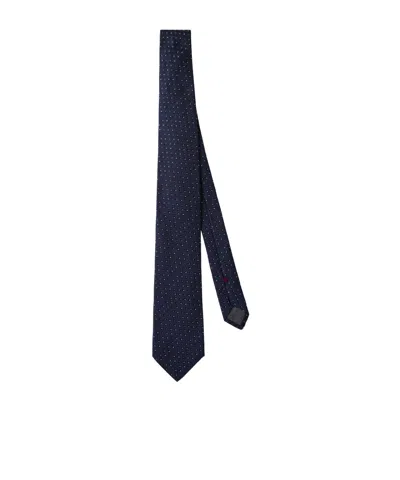 Brunello Cucinelli Geometric-jacquard Silk Tie In Black