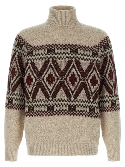 BRUNELLO CUCINELLI BRUNELLO CUCINELLI 'GEOMETRIC JACQUARD' SWEATER
