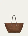 Brunello Cucinelli Geometric Monili Suede Tote Bag In Taiga