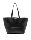 Brunello Cucinelli Geometric Panel Structured Tote Bag With Detachable Pouch In Black