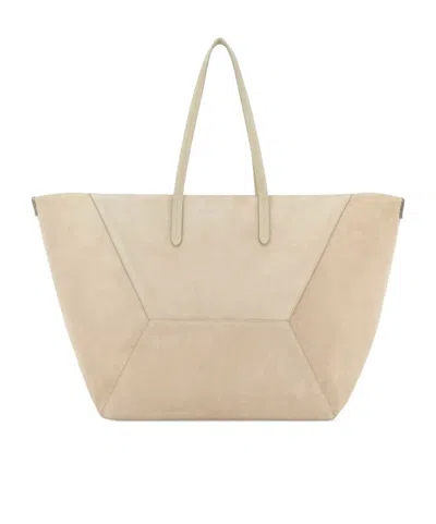 Brunello Cucinelli Geometric Panel Tote Bag In Neutral