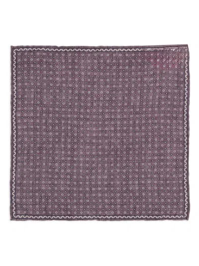 Brunello Cucinelli Geometric-pattern Pocket Square In Purple