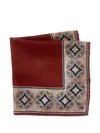 Brunello Cucinelli Geometric-pattern Pocket Square In Burgundy