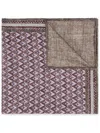 Brunello Cucinelli Geometric-pattern Silk Pocket Square In Brown