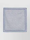 Brunello Cucinelli Geometric Pattern Silk Square Pocket In Blue