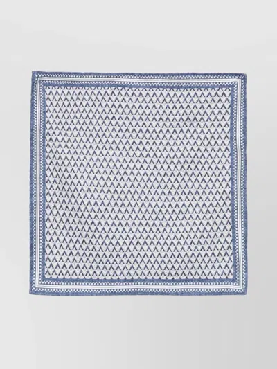 Brunello Cucinelli Geometric Pattern Silk Square Pocket In Blue
