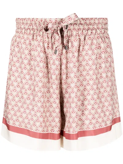 BRUNELLO CUCINELLI GEOMETRIC-PRINT SILK SHORTS