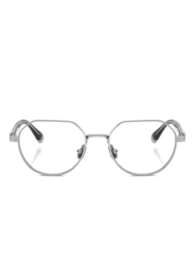 Brunello Cucinelli Geometric-frame Glasses In Metallic