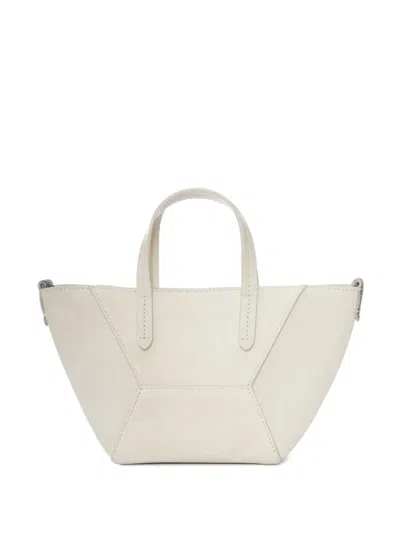 Brunello Cucinelli Geometric-panelled Suede Tote Bag In Neutral
