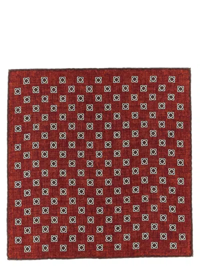 Brunello Cucinelli Geometric-patterned Silk Clutch In Red