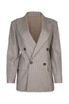 Brunello Cucinelli Tailored Jacket With Button Detailing And Longline Silhouette In C001