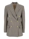 Brunello Cucinelli Blazer Check Monile Blazer And Suits Beige In Neutral