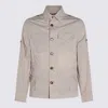 Brunello Cucinelli Saharan Jacket With Classic Shirt Collar In Neutral