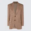 BRUNELLO CUCINELLI BRUNELLO CUCINELLI BROWN WOOL BLAZER