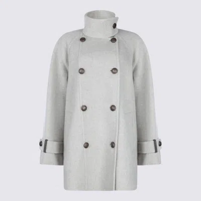 Brunello Cucinelli Giacconi Beige Freddo In Gray