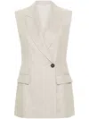 Brunello Cucinelli Metallic-threading Sleeveless Blazer