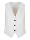 Brunello Cucinelli Embroidered Waistcoat In Beige