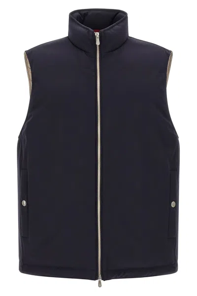 Brunello Cucinelli Gilet Imbottito In Blue
