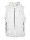 Brunello Cucinelli White Logo Windbreaker Vest In White