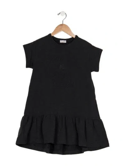 Pre-owned Brunello Cucinelli Babies' Girls' Cotton Dress In Grey