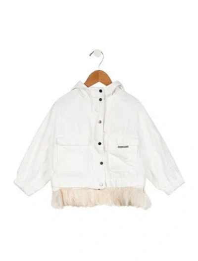 Pre-owned Brunello Cucinelli Babies' Girls' Denim Jacket In White
