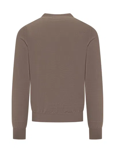 Brunello Cucinelli Giro Neck Knitwear Sweater In Nocciola-panama