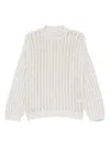 Brunello Cucinelli Crew Neck Long Sleeve Sweater In White