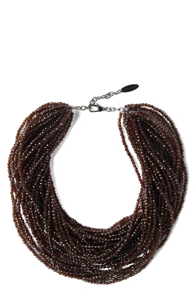 BRUNELLO CUCINELLI GLASS AND SILVER CHOCKER