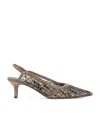 Brunello Cucinelli Glistening Abstract Embroidery City Pumps 55 In Brown