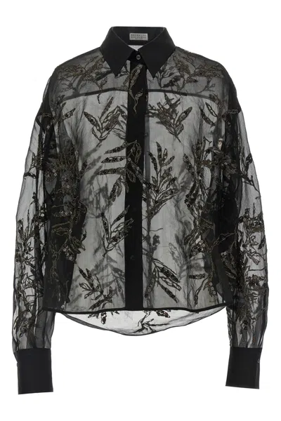 BRUNELLO CUCINELLI BRUNELLO CUCINELLI 'GLISTENING FLORA EMBROIDERY' SHIRT