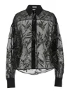 Brunello Cucinelli Glistening Flora Embroidery Shirt In Black