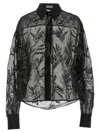 Brunello Cucinelli Glistening Flora Embroidery Shirt In Black