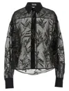 Brunello Cucinelli Sheer Silk Shirt With Intricate Leaf Patterns