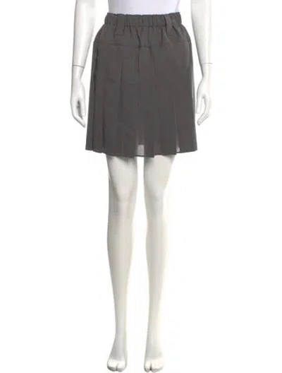 Pre-owned Brunello Cucinelli Glitter Accents Mini Skirt W/ Tags In Gray