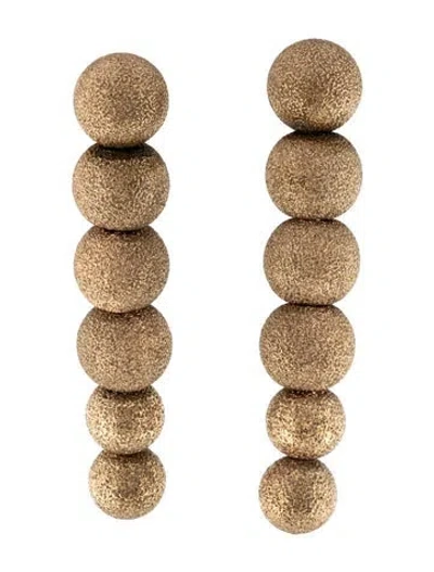 Pre-owned Brunello Cucinelli Glitter Ball Drop Earrings In Gold