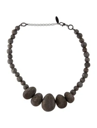 Pre-owned Brunello Cucinelli Glitter Bead Strand Collar Necklace, 21" In Multi