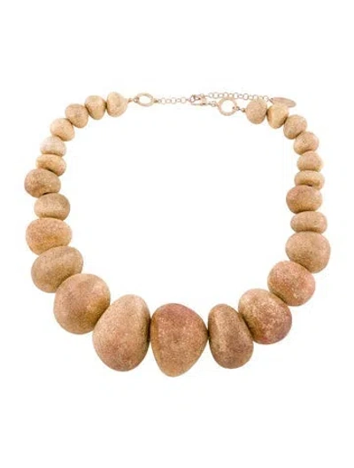 Pre-owned Brunello Cucinelli Glitter Bead Strand Collar Necklace, 21" In Silver