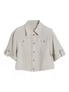 Brunello Cucinelli Glitter-detail Canvas Shirt In Neutrals