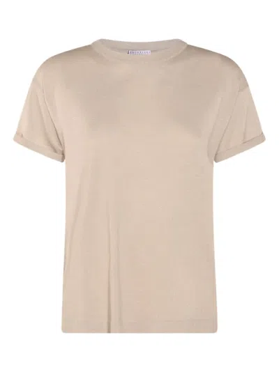 BRUNELLO CUCINELLI GLITTER-EFFECT SHORT-SLEEVE TOP