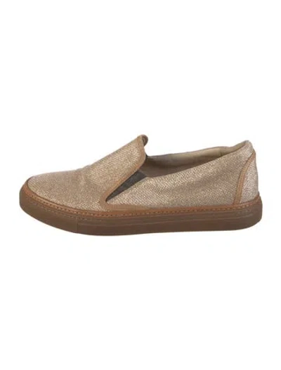Pre-owned Brunello Cucinelli Glitter Glitter Accents Loafers In Brown