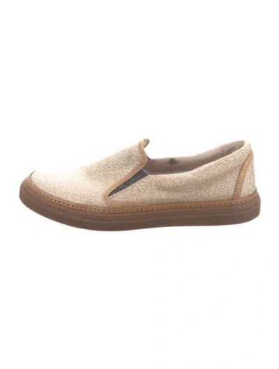 Pre-owned Brunello Cucinelli Glitter Loafers In Neutral