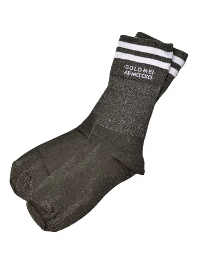 Brunello Cucinelli Glitter Socks In Gray