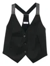 Brunello Cucinelli Glitter-strap Buttoned Waistcoat In Black