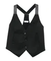 Brunello Cucinelli Glitter-strap Buttoned Waistcoat In Black