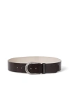 Brunello Cucinelli Adjustable Strap Belt Metal Buckle In Brown