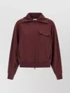 Brunello Cucinelli Collared Neck Sweatshirt With Shiny Flap Detail In Red