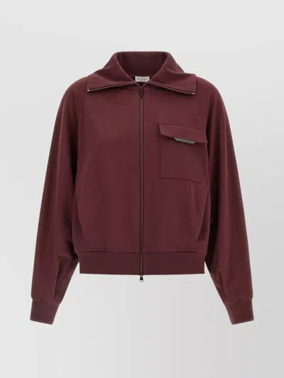 BRUNELLO CUCINELLI 'GLOSSY FLAP DETAIL' SWEATSHIRT