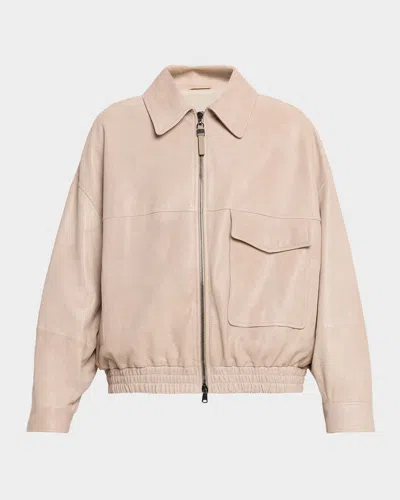 Brunello Cucinelli Glossy Nappa Leather Outerwear Jacket